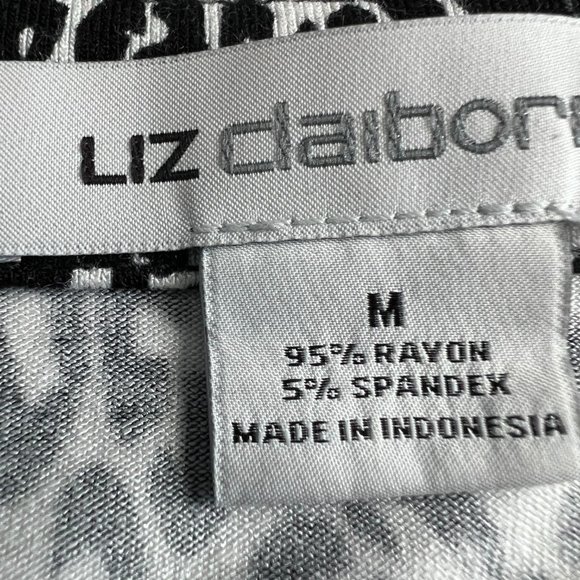 Liz Claiborne Animal Print Pleated Scoop Neck Blouse Size M - Picture 7 of 7